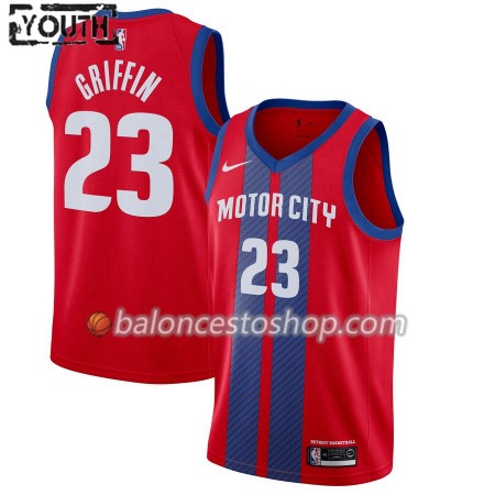 Camiseta Niños NBA Detroit Pistons Blake Griffin 23 2019-20 Nike City Edition Swingman